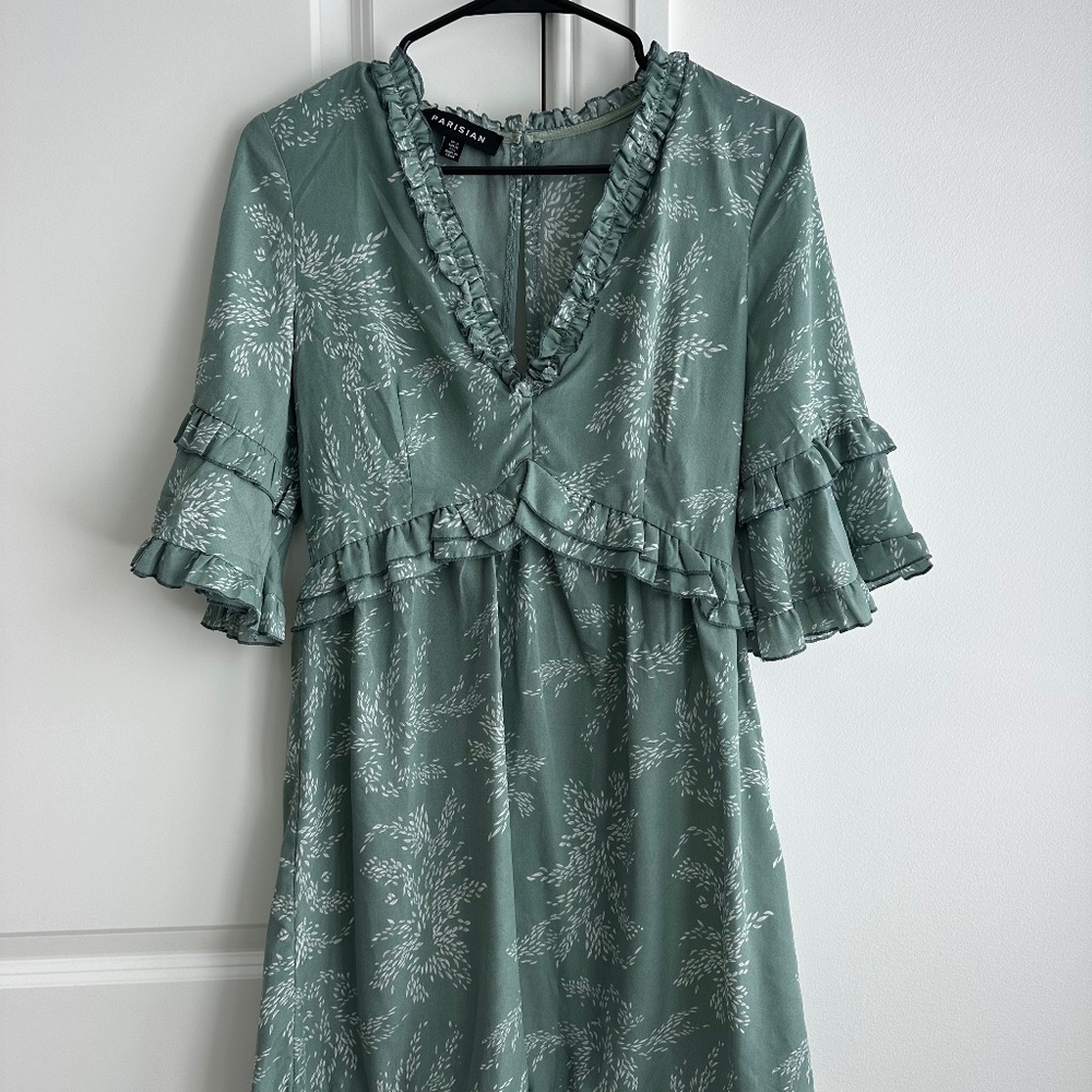 ASOS Sage Green Ruffle Dress